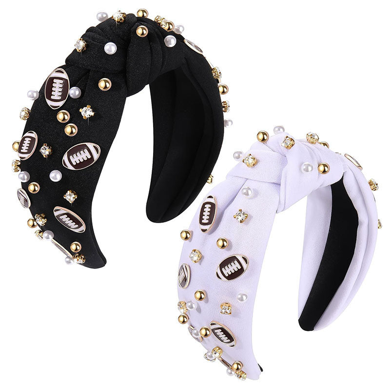 And Ming headbands Amazon popular rugby decoration headbands women's fashion fabric wide-brimmed pearl hair accessories wholesale