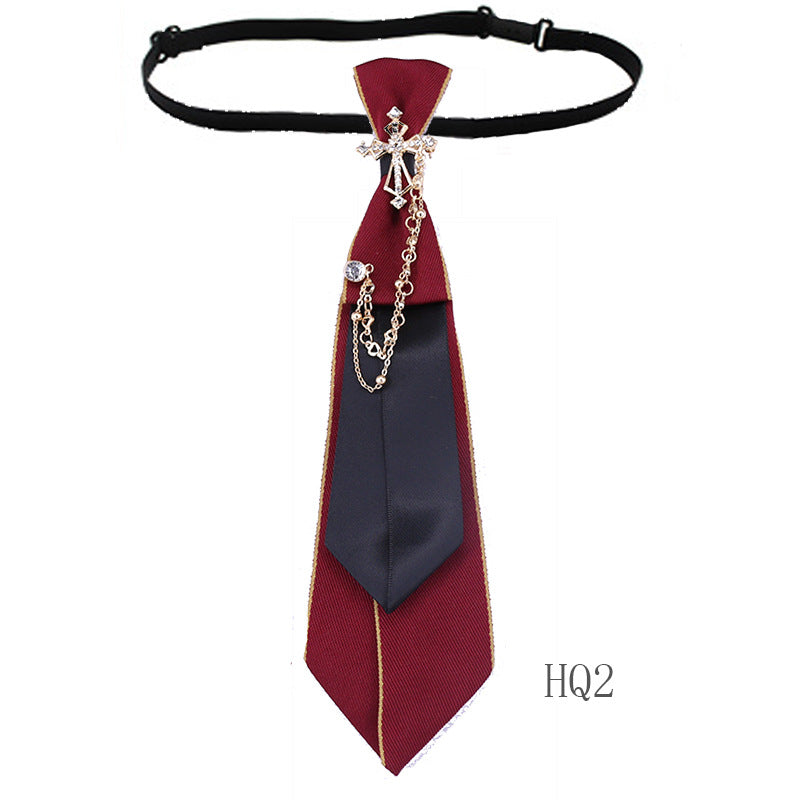 Collar flower female British college style student bow bow stewardess bank occupation bow tie shirt accessories collar flower check red