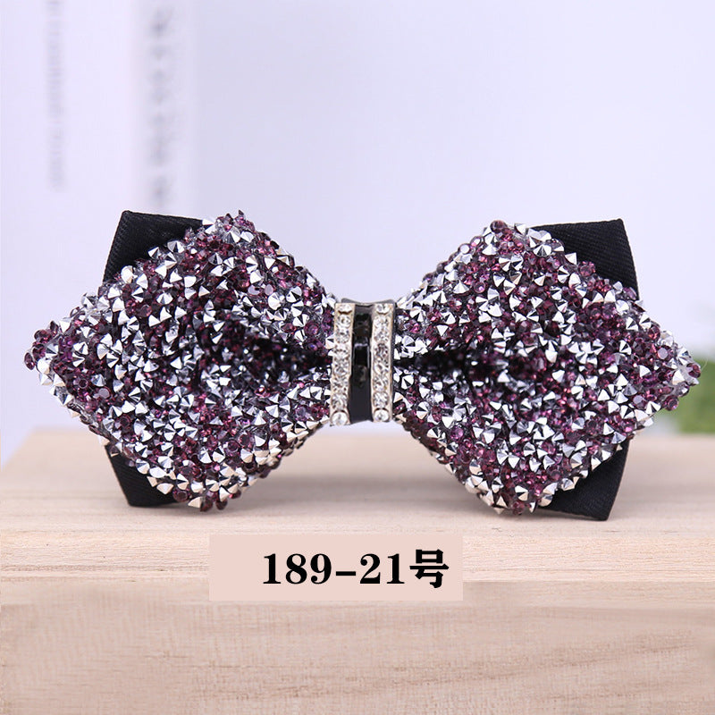 189 crystal bow tie, rhinestones, starry banquet, nightclub, diamond marry, groom, clay bow