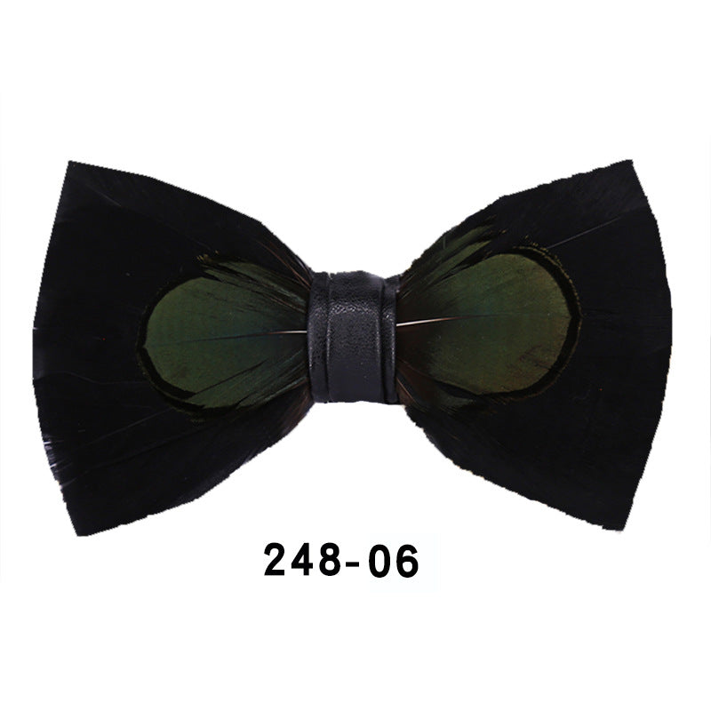 248 black feather man presided over the party, groom, groomsmen, children, flower girls, bow ties, and flower ties