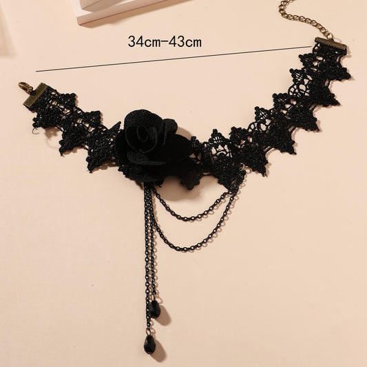 2024 New European and American Cross-border Accessories, Gothic Vintage Accessories, Lace Necklace, Holiday Dress, Necklace, Fake Collar