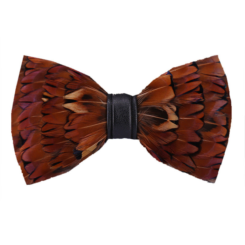 235 Yellow Feather Bow Tie Men's Wedding Banquet Clay Suit Accessories Shirt with Box Bow