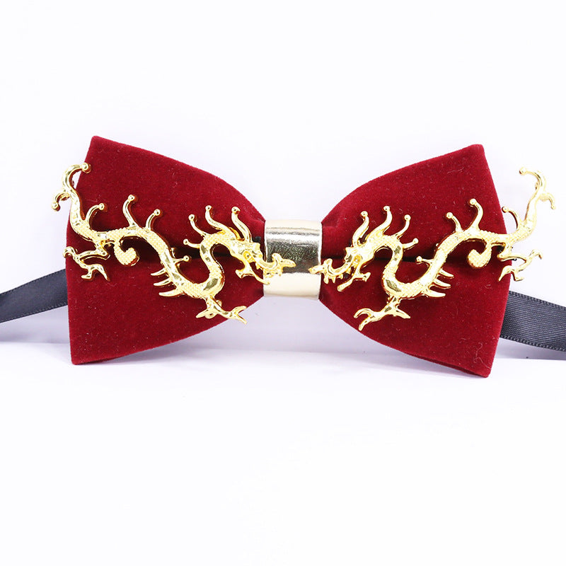 Dragon Year Bow Tie Men's Wedding Dress Bow Bow Korean Version Performance Suit Versatile College Style Bow Tie