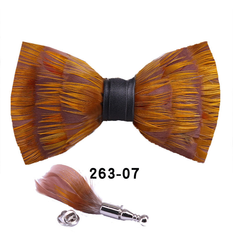 263 Gray Black Feather Bow Tie Men's Wedding Banquet Clay Suit Accessories Shirt With Box Bow