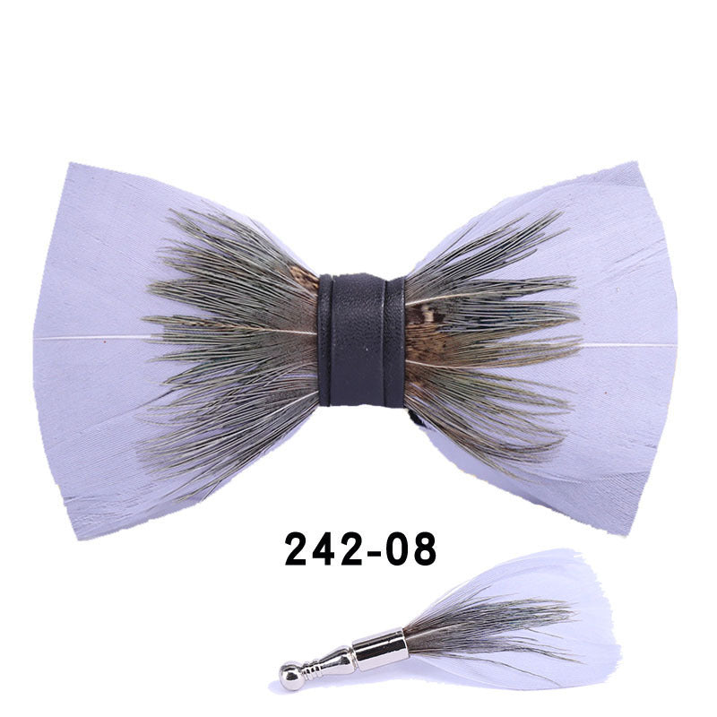 242 color feather wedding groom groomsman group pot butterfly wedding shirt business bow tie flower tie