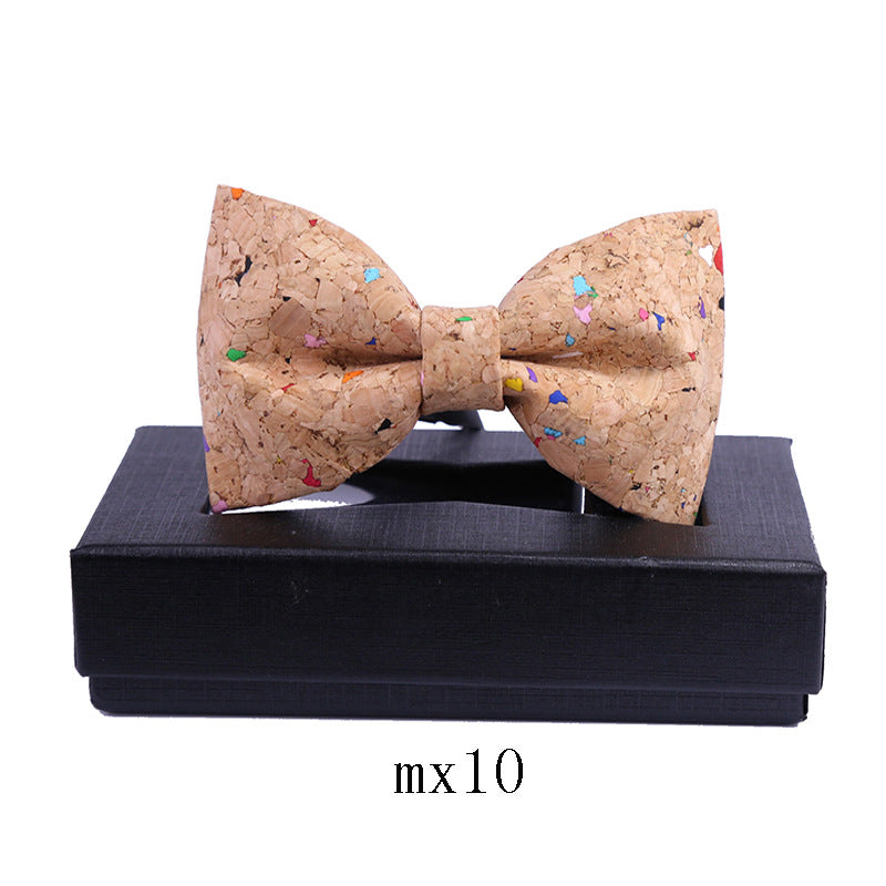 men's wood grain bow tie casual sawdust bow wedding dress host show shirt collar flower