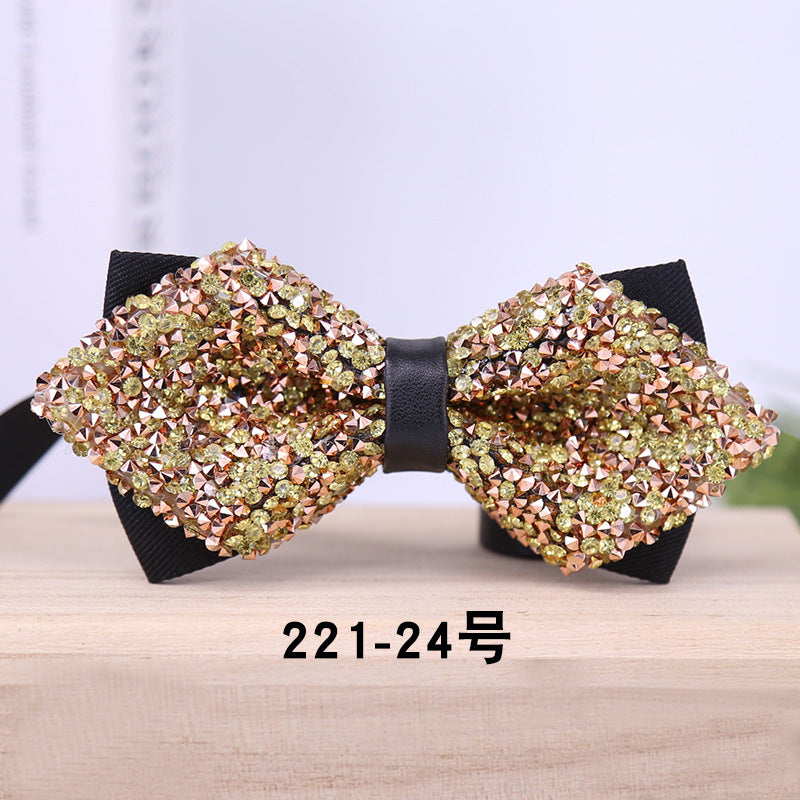 221 multicolor male bow tie crystal rhinestone starry wedding groom bow tie bow bow male wedding collar flowers