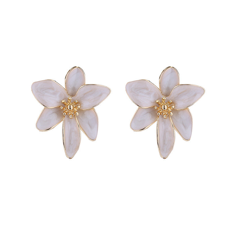 Korean version of small fresh ins wind flower earrings female alloy dripping oil flower stud earrings trend earrings wholesale earring