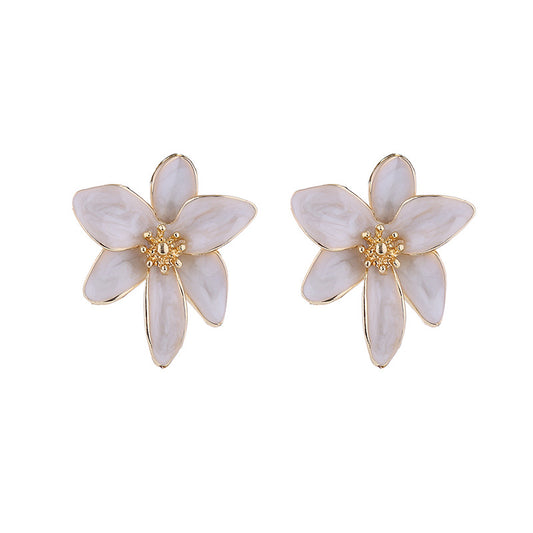 Korean version of small fresh ins wind flower earrings female alloy dripping oil flower stud earrings trend earrings wholesale earring