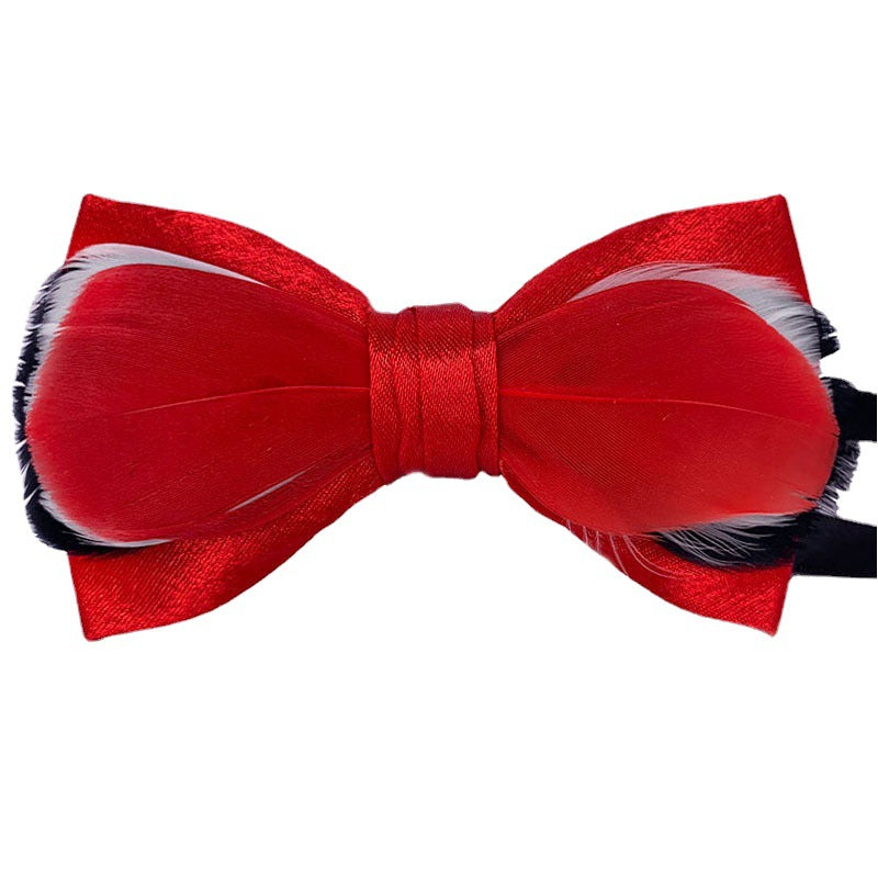 265 Red Feather Bow Tie Men's Children's Wedding Flower Girl Banquet Sapphire Blue Suit Accessories Bow