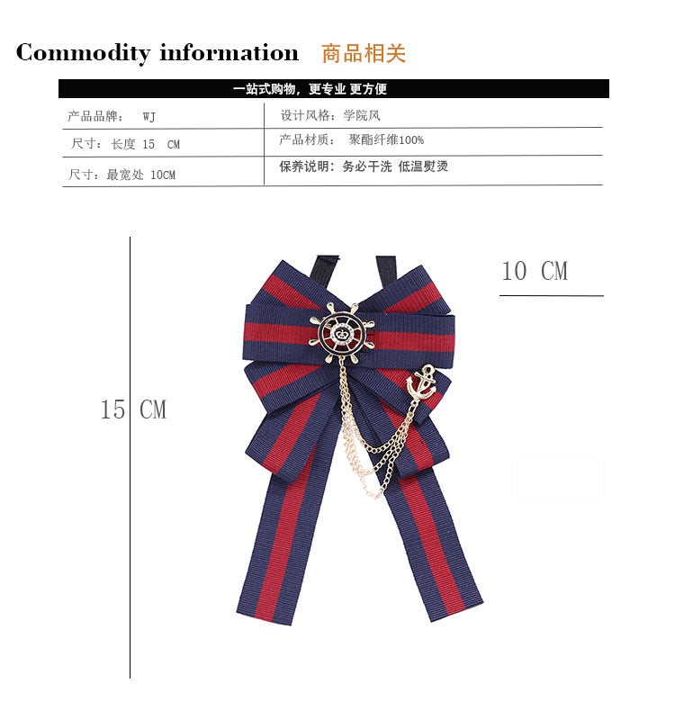 Collar flower female British college style student bow bow stewardess bank occupation bow tie shirt accessories collar flower check red