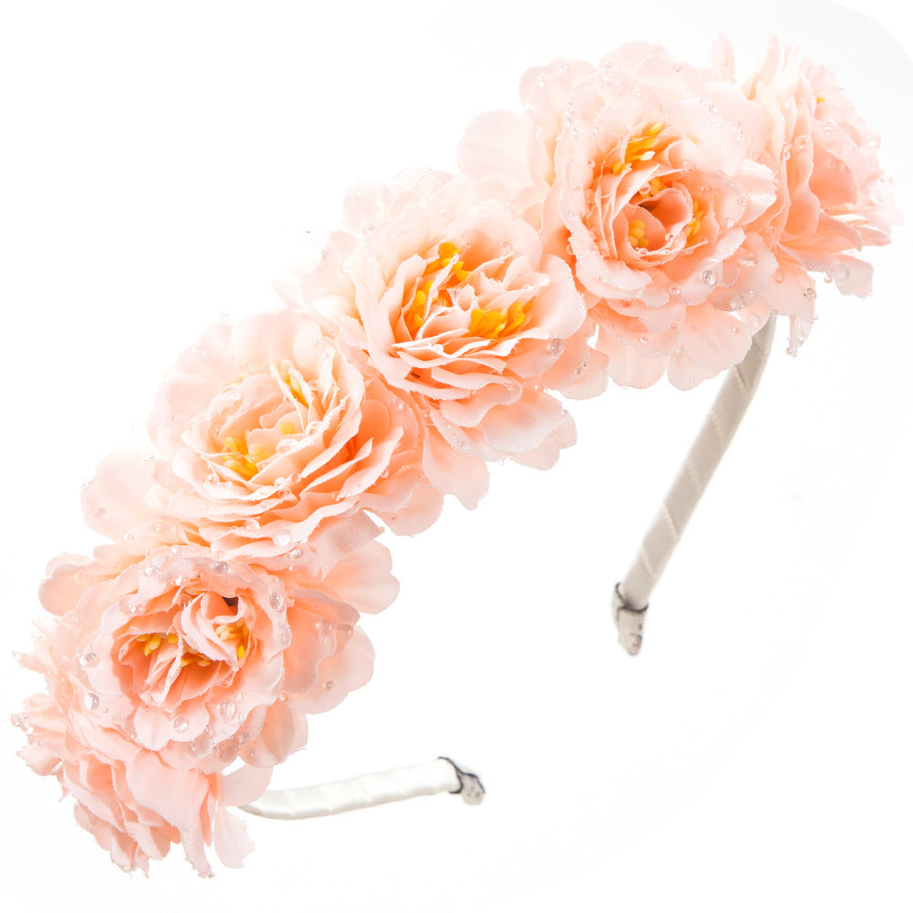 Korean version of the new rose headband female super fairy three-dimensional imitation water drip headband tourist street photography elegant sweet hair accessories