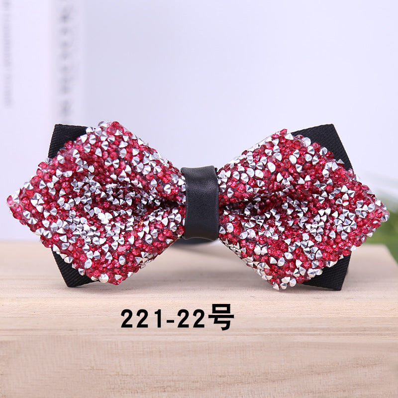 221 multicolor male bow tie crystal rhinestone starry wedding groom bow tie bow bow male wedding collar flowers