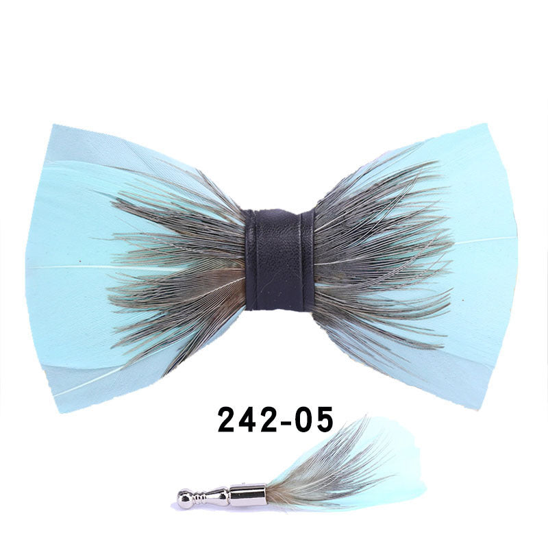 242 color feather wedding groom groomsman group pot butterfly wedding shirt business bow tie flower tie