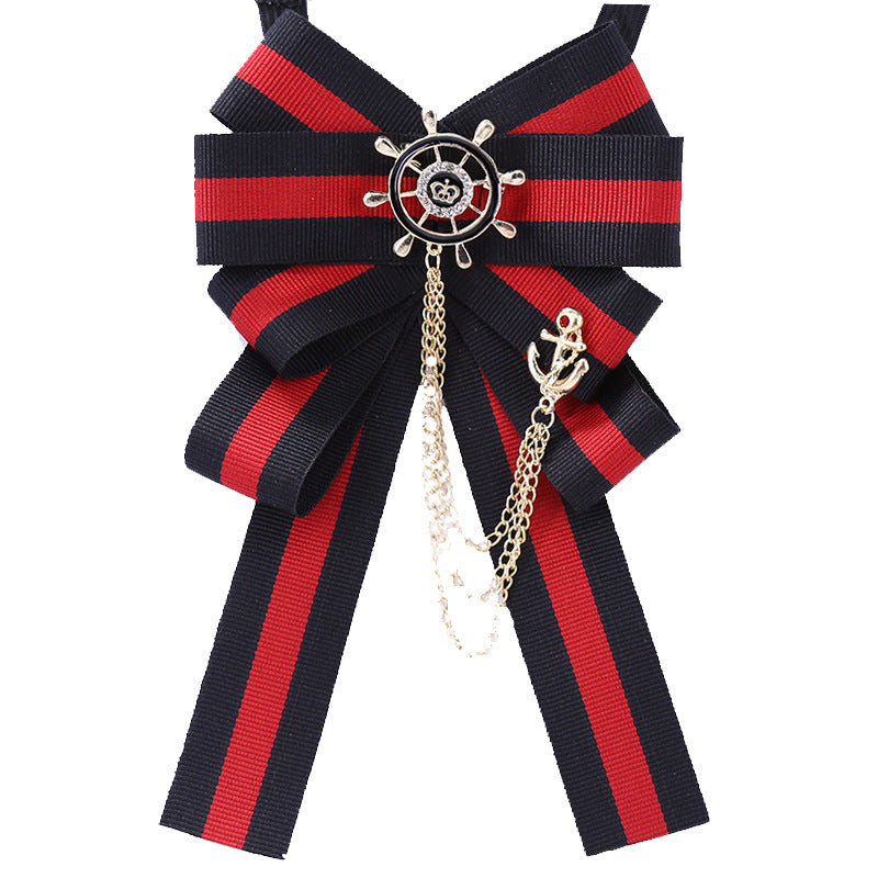 Collar flower female British college style student bow bow stewardess bank occupation bow tie shirt accessories collar flower check red