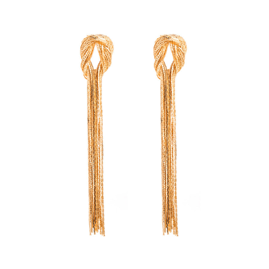 Cross-border fashion new earrings women's retro tassels long temperament niche earrings versatile luxury gold earrings