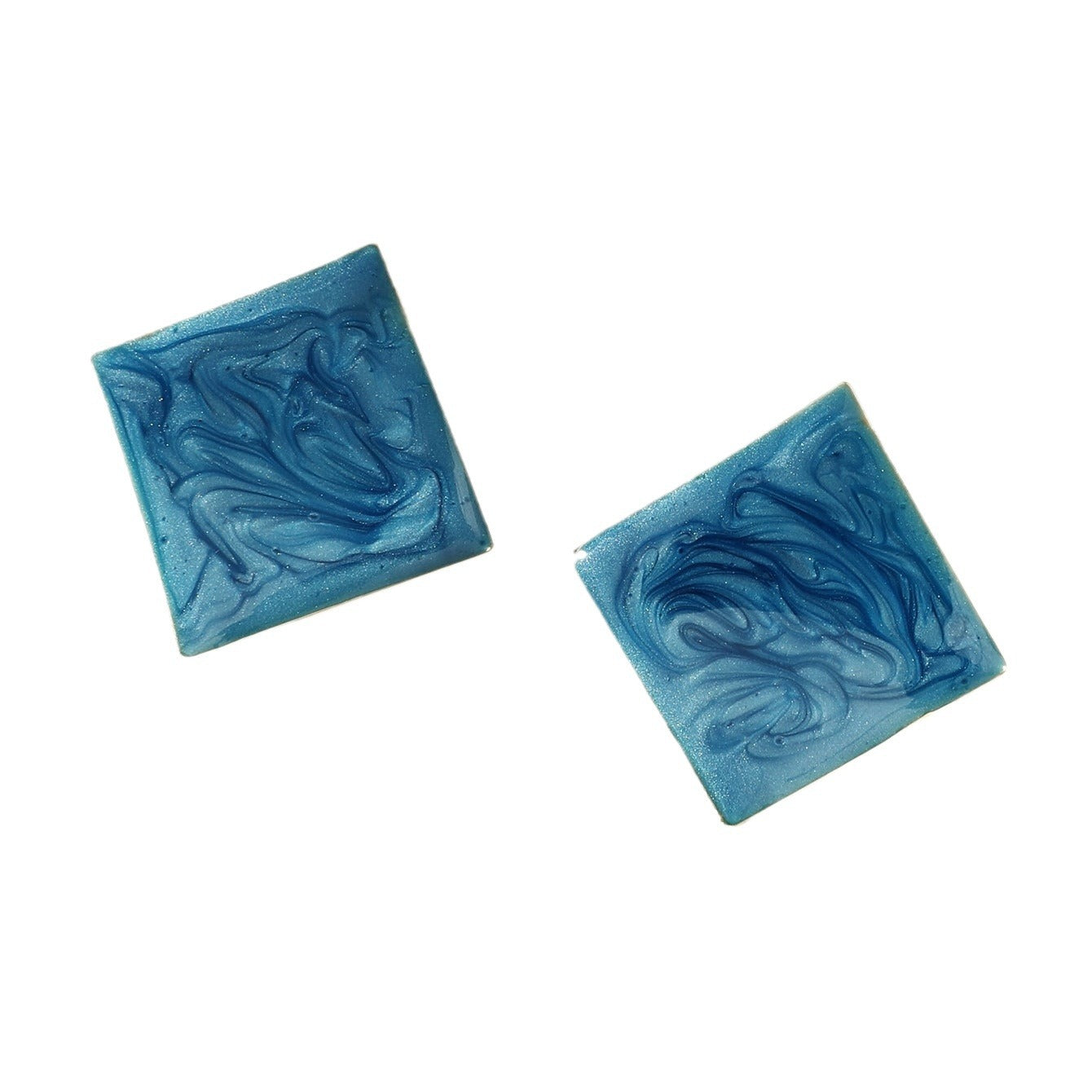 New jewelry: high-quality color glaze, irregular earrings, quicksand, color square studs, cold wind earrings