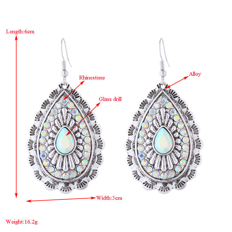 European and American cross-border hot sale new earrings, palace style, retro alloy diamond earrings, niche earrings, high-end party earrings