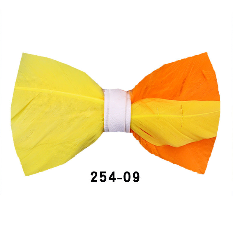 254 Colorful Children's Feather Bow Tie Men's Suit Collar Flower Party Banquet Best Man Flower Girl Suit Collar Flower