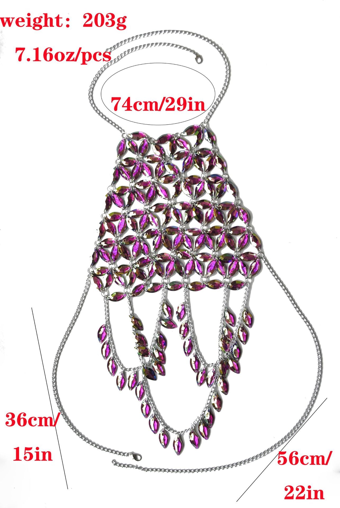 2024 New European and American Cross-border Jewelry Fashion Sexy Chest Bracelet Beach Ladies Acrylic Bikini Body Chain