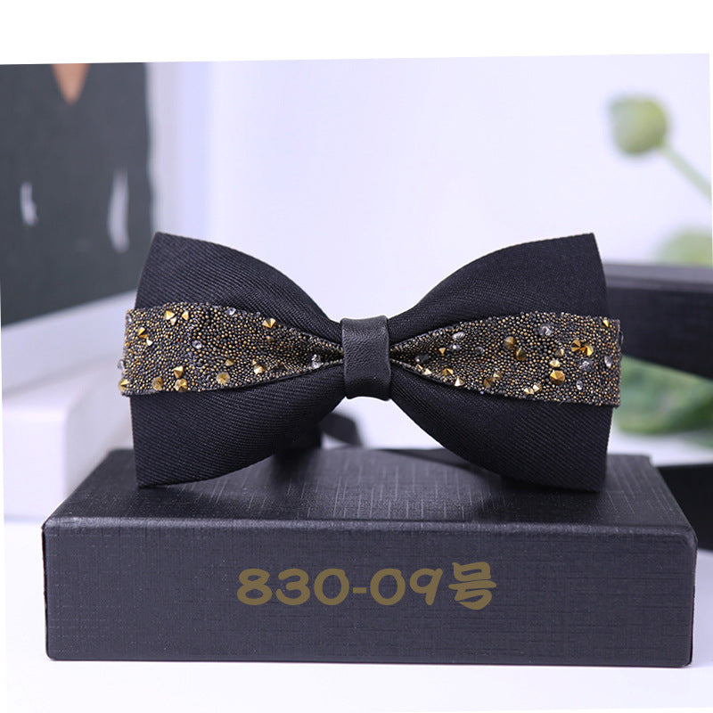 830 bow tie male rhinestone blue butterfly wedding ceremony groom master of ceremonies presided over crystal children's dress collar flowers