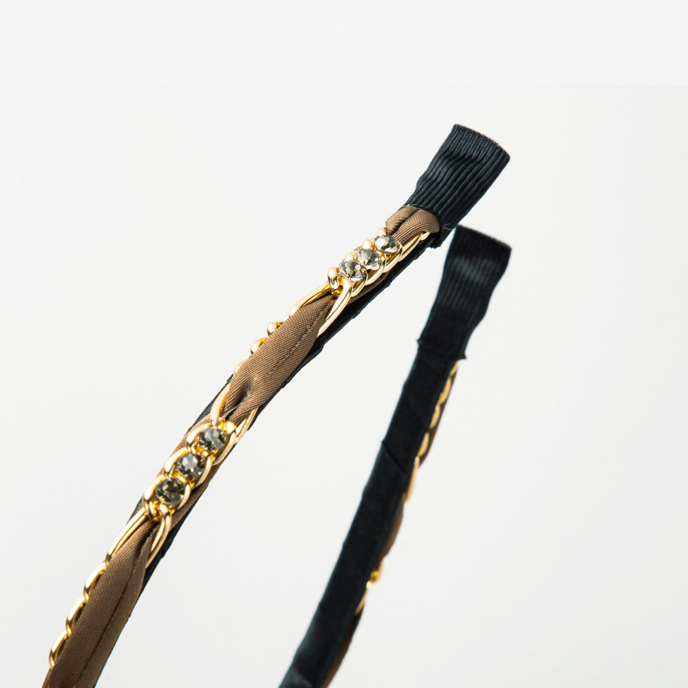 European and American new thin chain diamond headbands, simple temperament, pressure headbands, women go out, sweet and versatile hair accessories