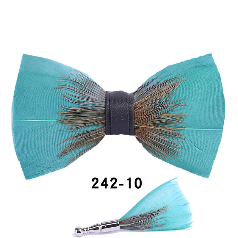 242 color feather wedding groom groomsman group pot butterfly wedding shirt business bow tie flower tie