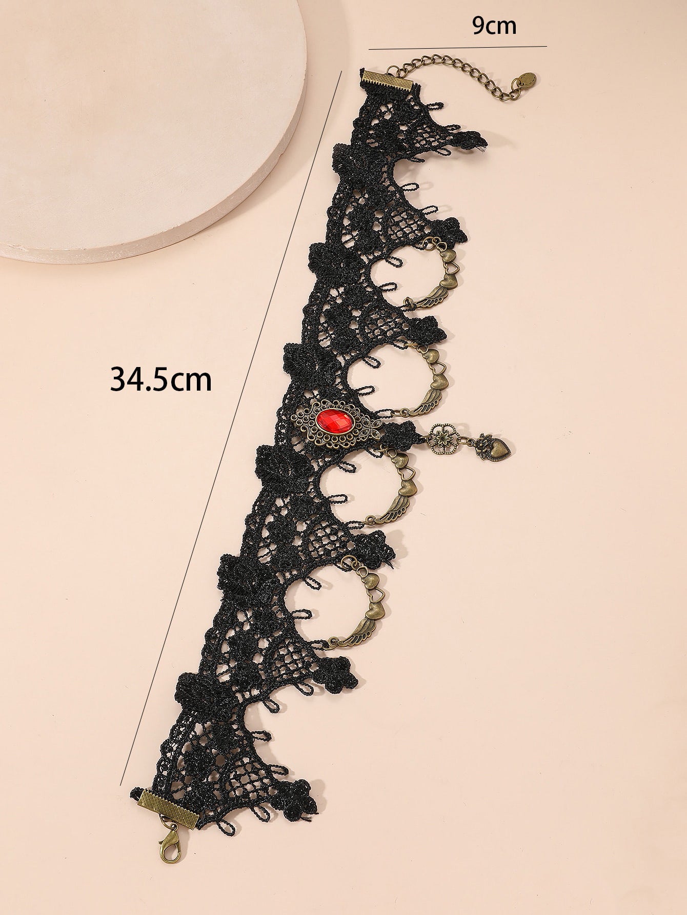 New European and American cross-border retro lace clavicle chain gothic antique women's personality jewelry alloy pendant necklace