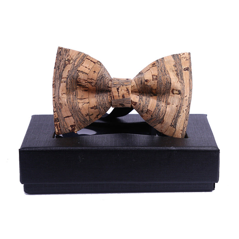 classic sawdust wood grain bow tie business formal wear Korean bow dress collar flower