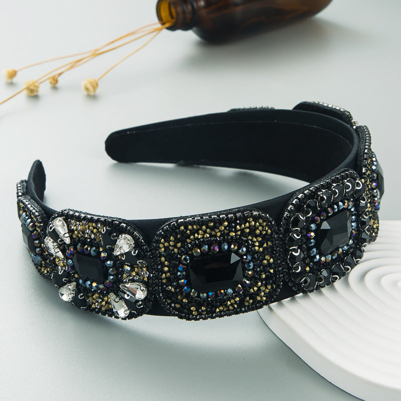 Heming headband, fashionable new bright crystal baroque headband, high-end sense of hairband, small fragrance headband, headband hair ornament