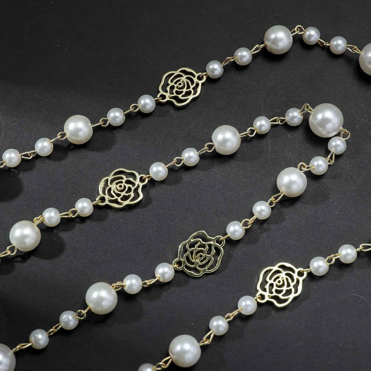 New double-layered long pearl necklace jewelry, new Chinese high-end temperament, versatile long necklace accessories