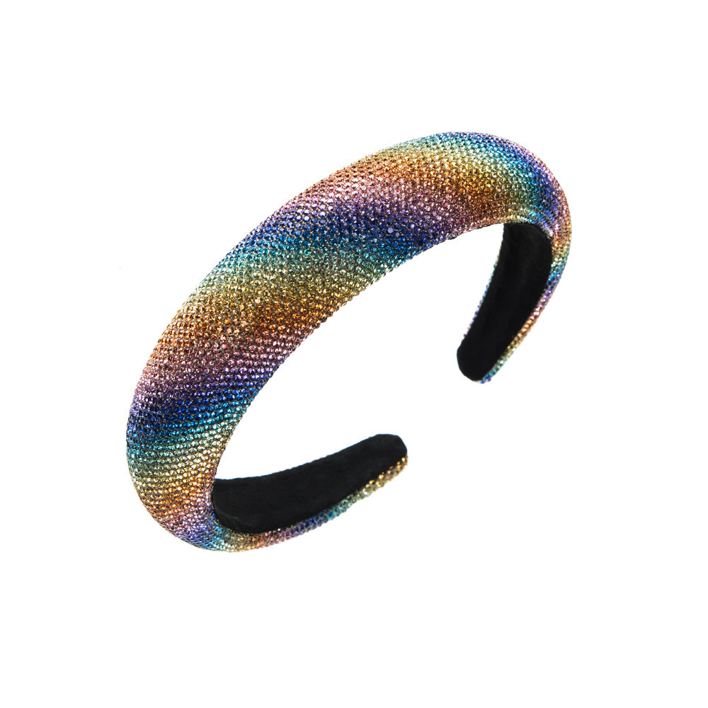 European and American ultra-flash rhinestones, full of diamonds, sponge headbands, simple and high-end, Internet celebrities, washing faces, pressing hair bands, and women's hair accessories cross the border