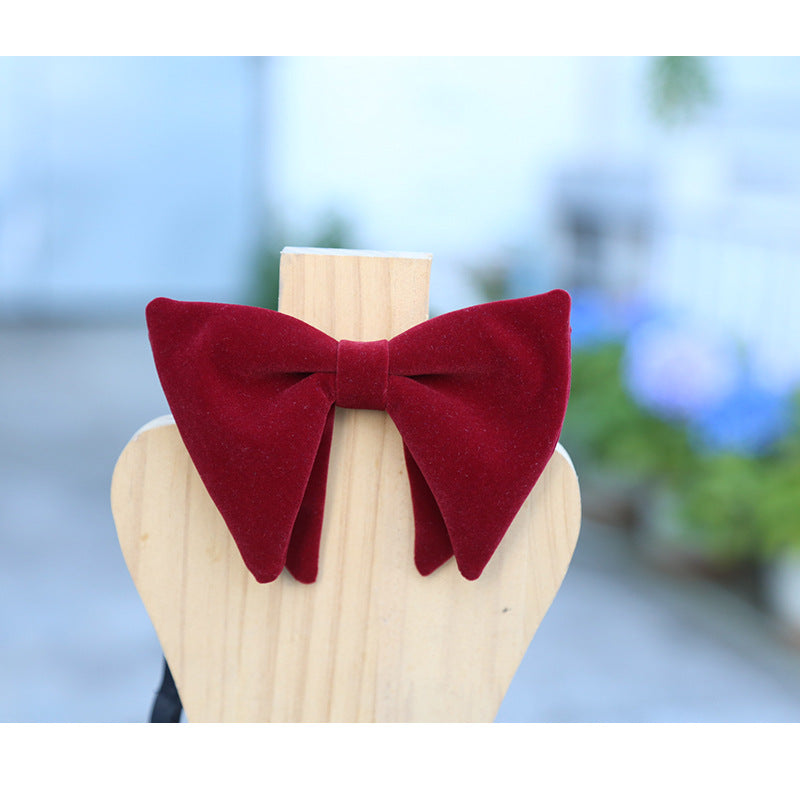 Spot dress, photo, photography, male performance, shape, solid color, big horn, solid color, suede, wide bow, male bow tie