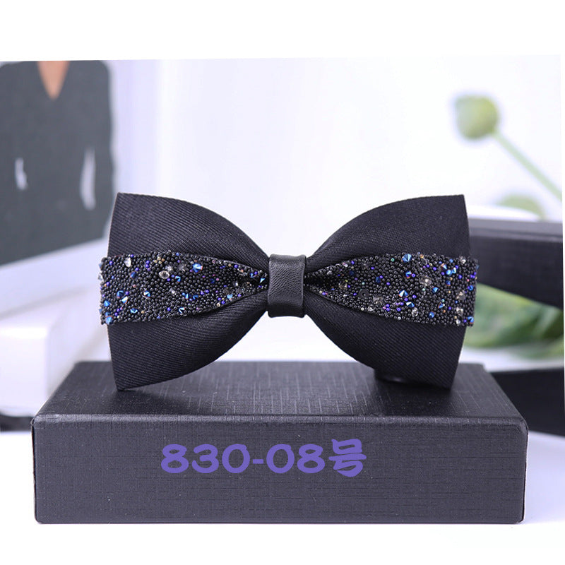 830 bow tie male rhinestone blue butterfly wedding ceremony groom master of ceremonies presided over crystal children's dress collar flowers