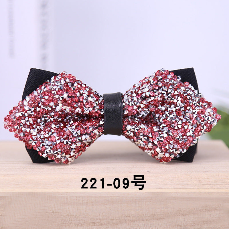 221 multicolor male bow tie crystal rhinestone starry wedding groom bow tie bow bow male wedding collar flowers