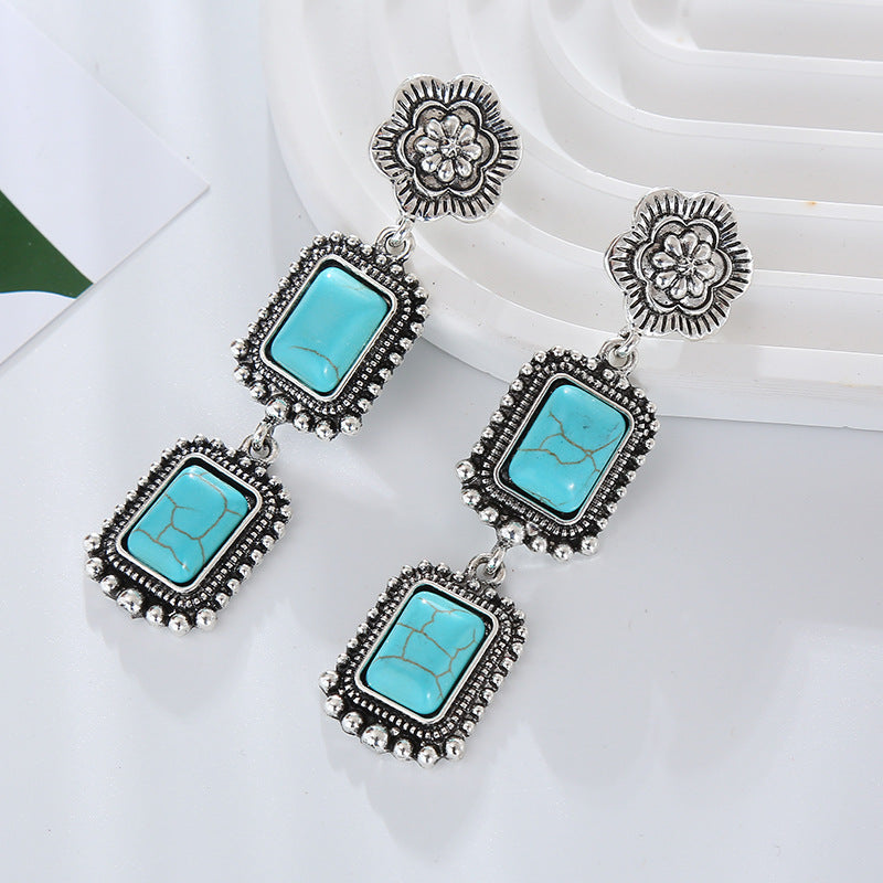 Cross-border original design, European and American retro fashion, new multi-layered temperament earrings, exaggerated bohemian dinner earrings