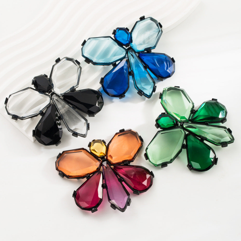 ZA exaggerated geometric polygonal transparent resin butterfly brooch European and American new fashion atmosphere acetate plate brooch