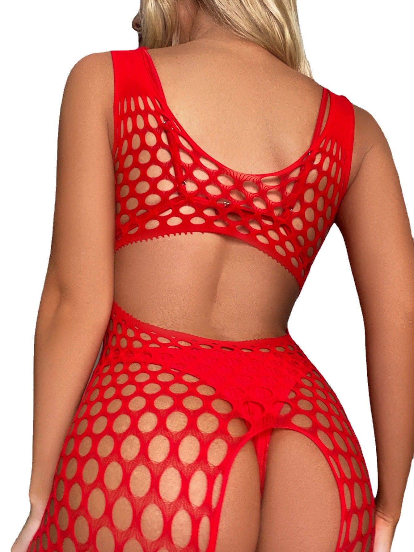 Yuedie European and American cross-border one piece women's erotic lingerie sexy hole bag hip mesh pajamas 1909