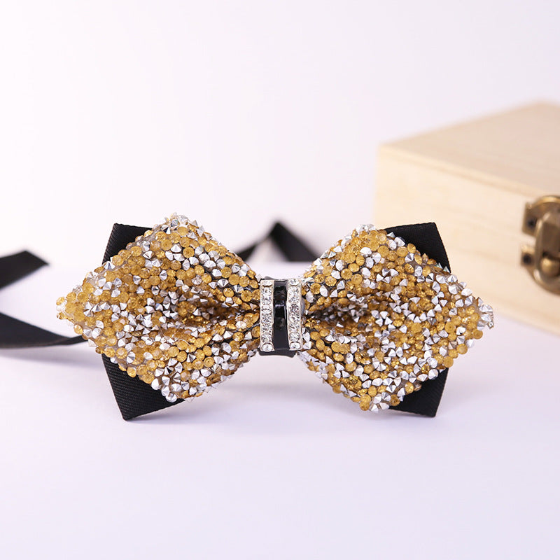 189 crystal bow tie, rhinestones, starry banquet, nightclub, diamond marry, groom, clay bow