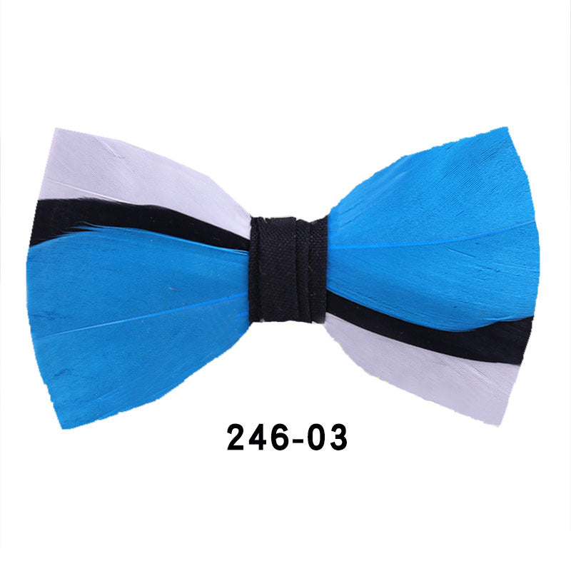 246 color feather wedding groom groomsman group pot butterfly wedding shirt business bow tie flower tie