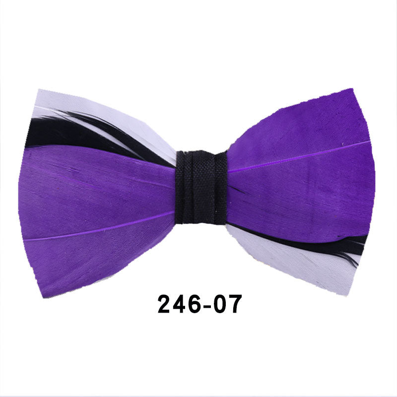 246 color feather wedding groom groomsman group pot butterfly wedding shirt business bow tie flower tie