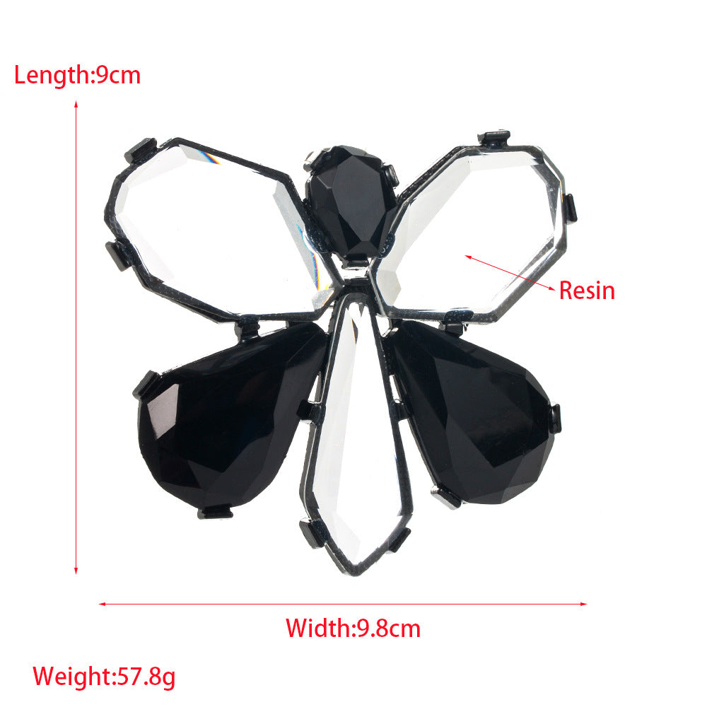 ZA exaggerated geometric polygonal transparent resin butterfly brooch European and American new fashion atmosphere acetate plate brooch