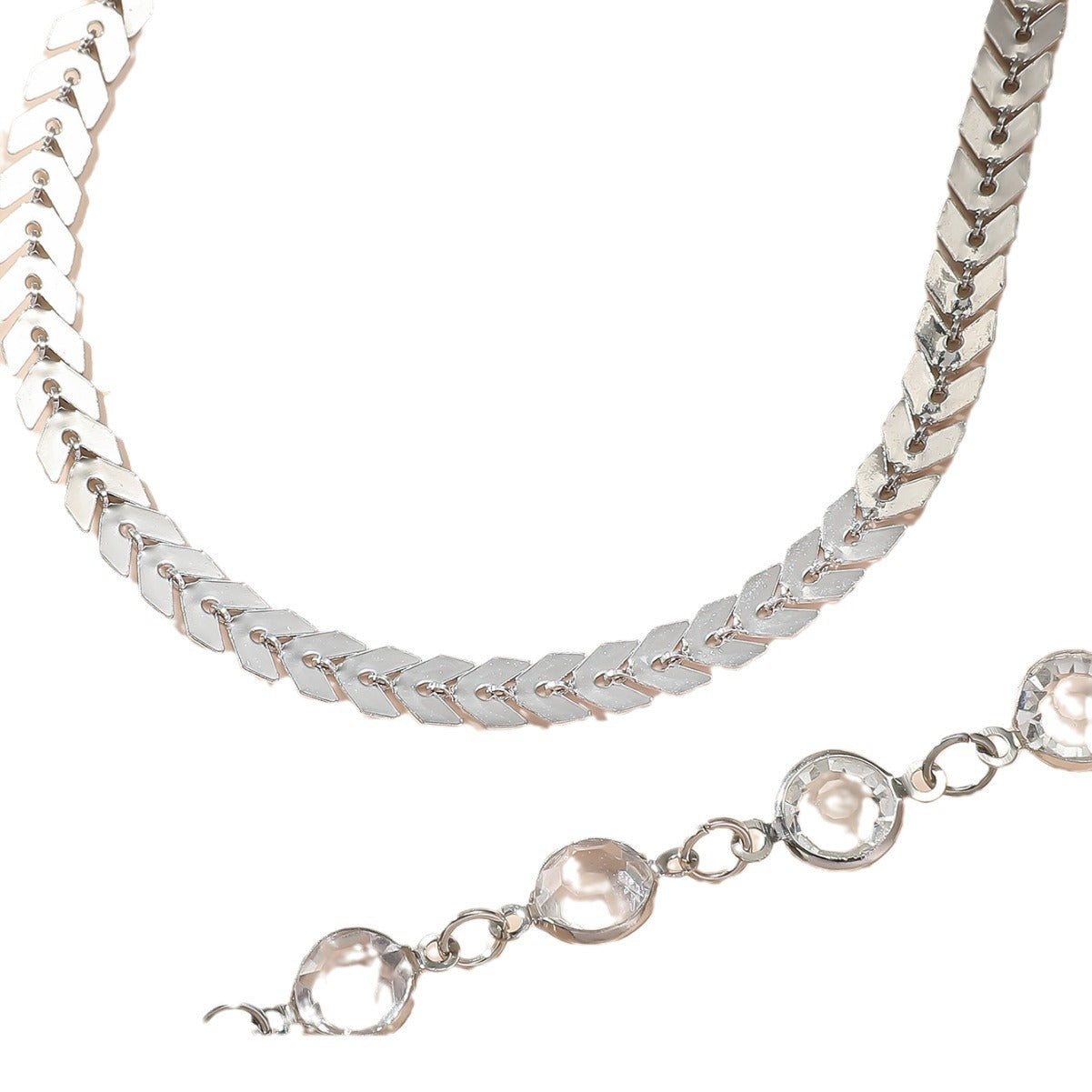 New summer simple metal fashion temperament sequin disc double chain anklet, a variety of versatile accessories