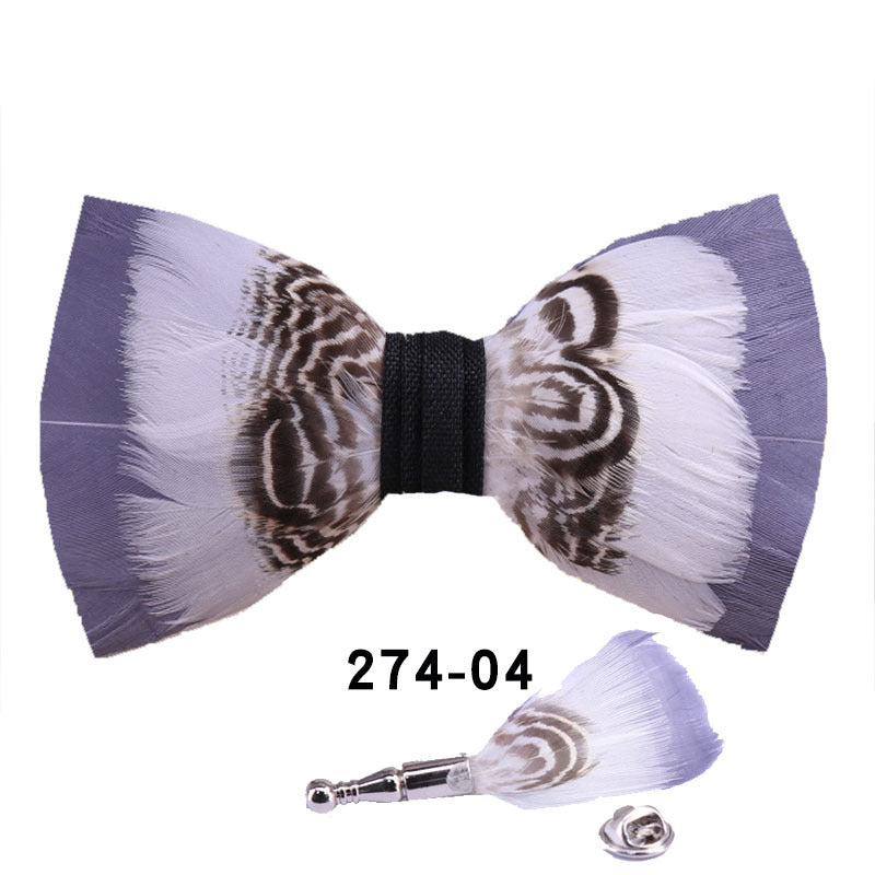 274 rose red feather male collar wedding banquet clay pot men's suit bow tie brooch bow