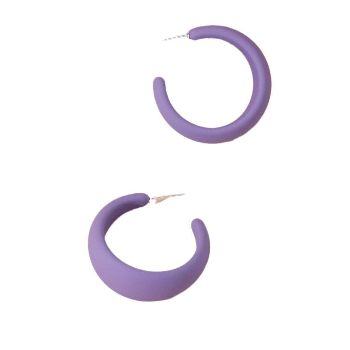The new European and American fashion personality candy color C-shaped simple large earring exaggerated summer versatile high-end earrings