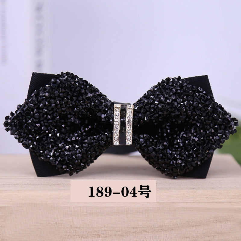 189 crystal bow tie, rhinestones, starry banquet, nightclub, diamond marry, groom, clay bow