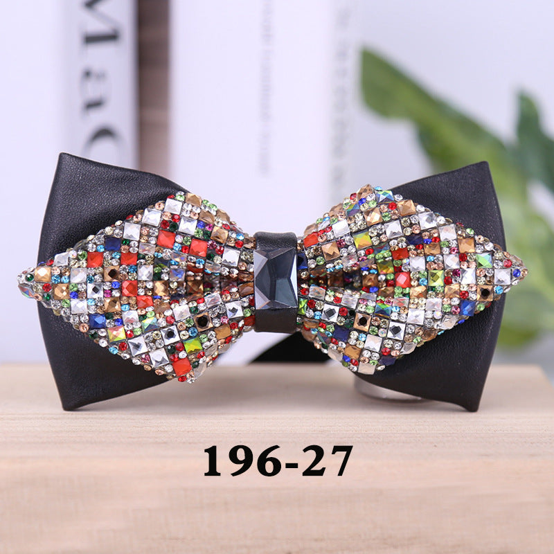 196 rectangular blue crystal bow tie male wedding party suit suit formal dress collar flower man crystal bow