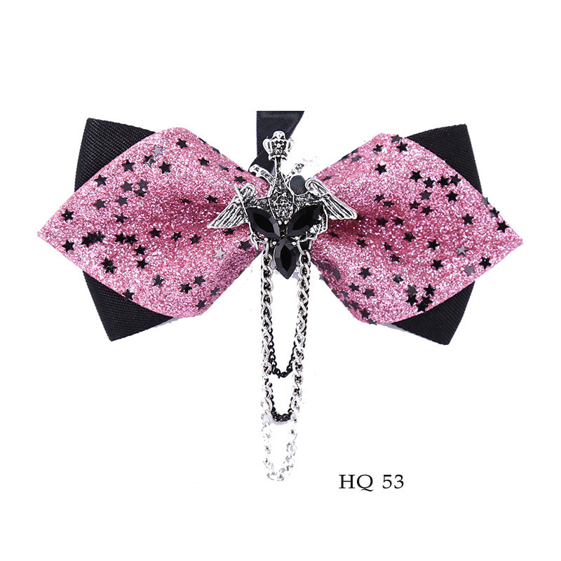 Collar flower female British college style student bow bow stewardess bank occupation bow tie shirt accessories collar flower check red