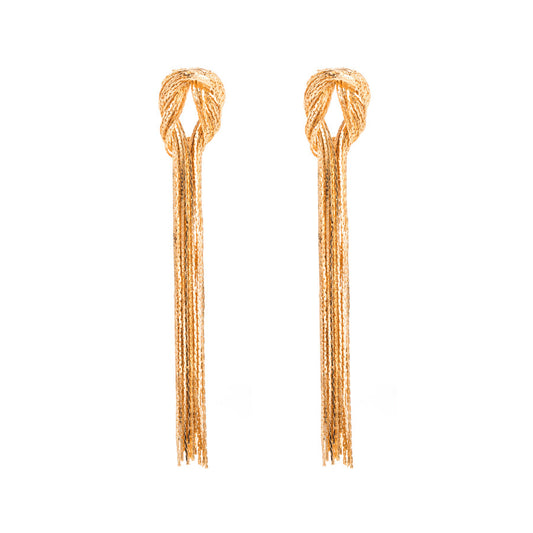 Cross-border fashion new earrings women's retro tassels long temperament niche earrings versatile luxury gold earrings