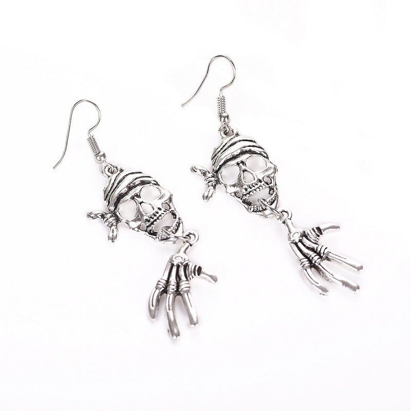 Alloy Hot Selling Punk Skull Earrings For Men Women Cool Jewelry Hip Hop Earrings Retro Rock Skull Earrings